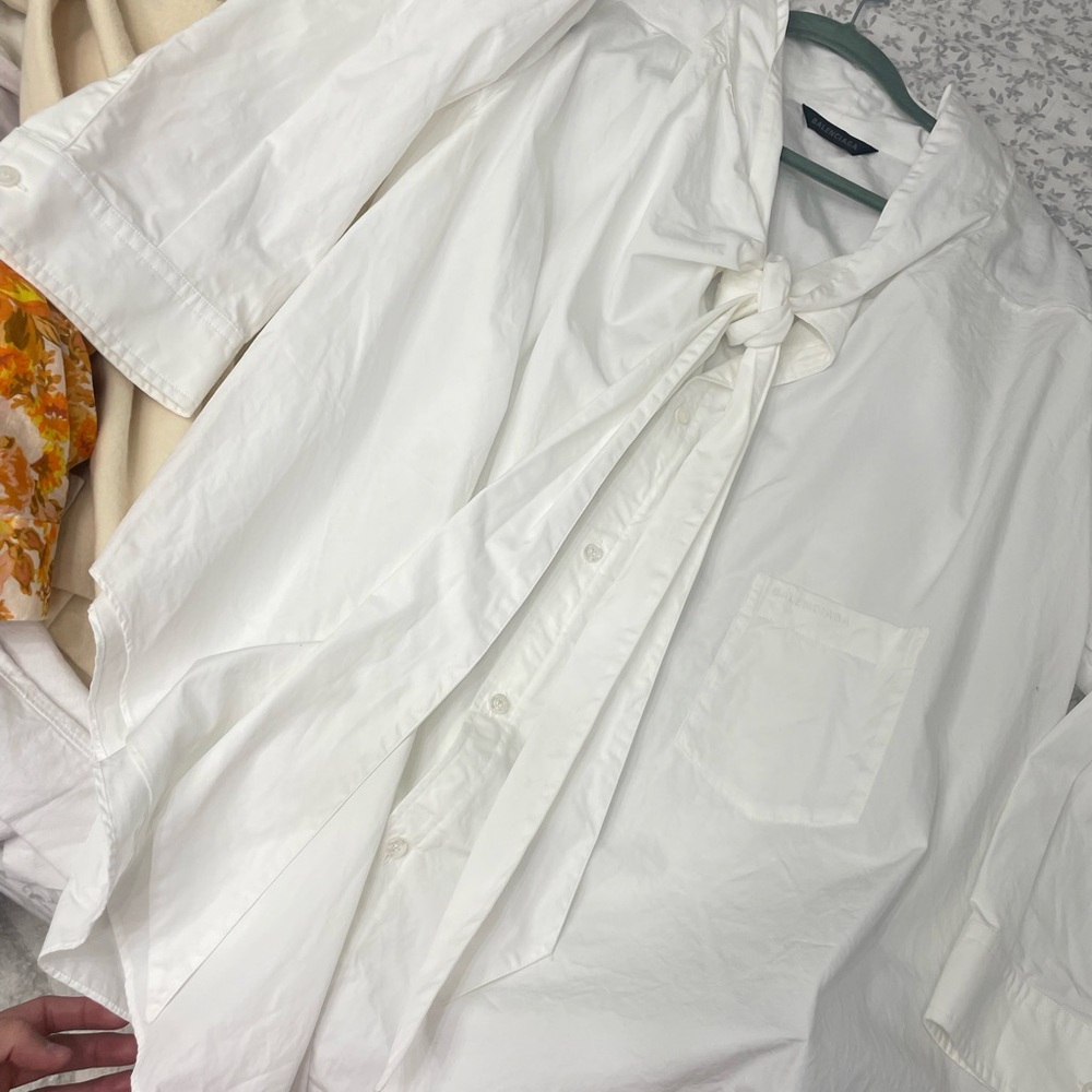 Balenciaga White Button Down Shirt